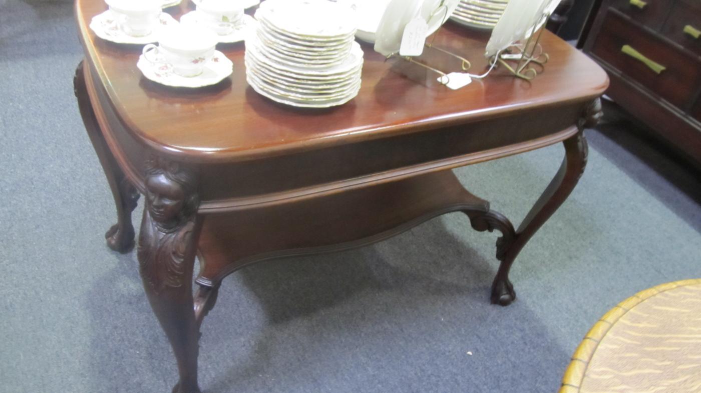 Library Table (Mahogany) With Lady's Heads