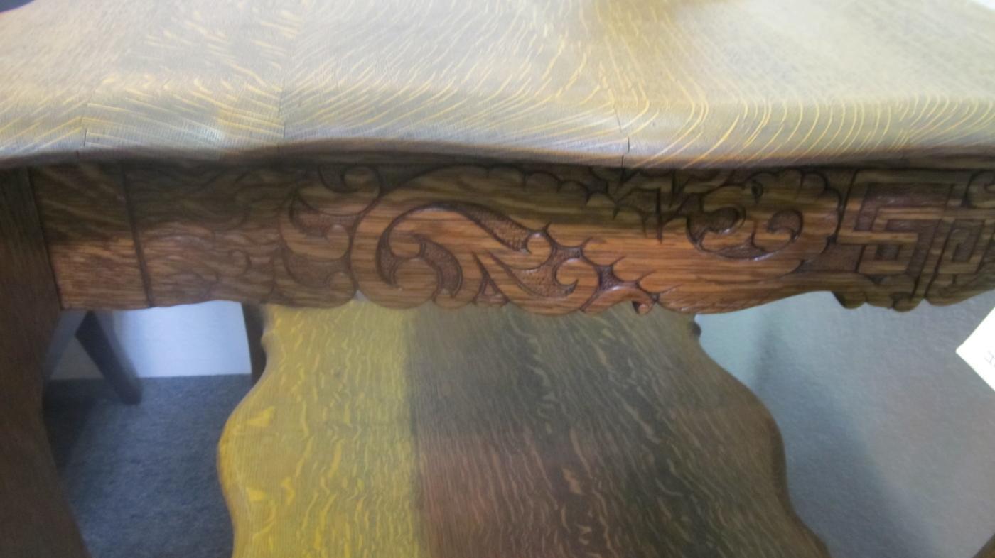 American Oak Square Parlor Table (Scalloped top)