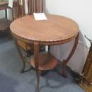 American Oak Parlor Table (Round with Gadrooning)