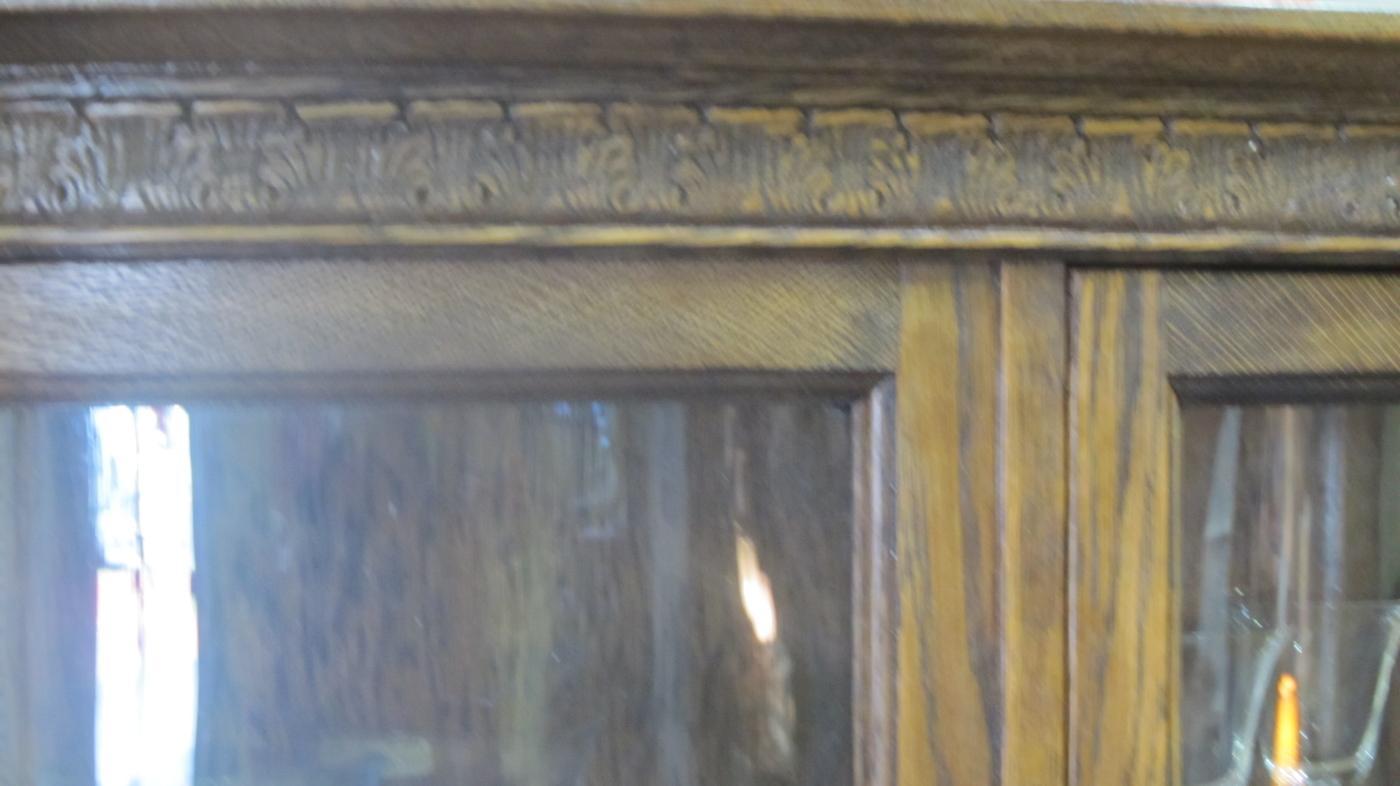 Oak Curved Glass China, Curio Cabinet (small)