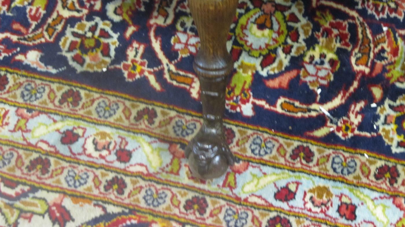 American Oak Parlor Table (Round, Small, Clawfeet)