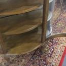 American Oak Curved Glass China/Curio Cabinet (half moon shaped mirror crown)