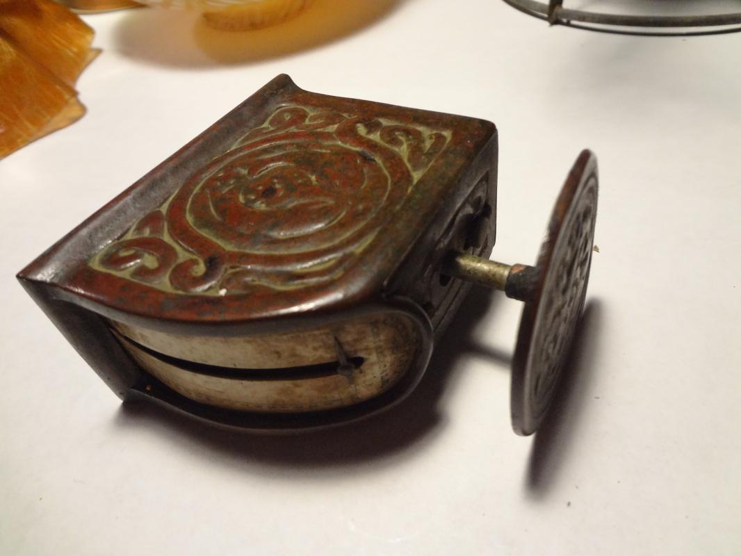 TIFFANY STUDIOS BRONZE ZODIAC PATTERN DESK SCALE LCT - GREAT PATINA- RARE PIECE