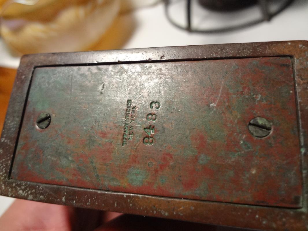 TIFFANY STUDIOS BRONZE ZODIAC PATTERN DESK SCALE LCT - GREAT PATINA- RARE PIECE