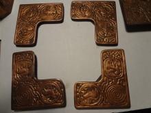 TIFFANY STUDIOS BRONZE ZODIAC PATTERN Blotter Ends (4)