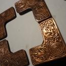 TIFFANY STUDIOS BRONZE ZODIAC PATTERN Blotter Ends (4)