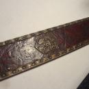Impressive Tiffany Studios Red Heraldic Pattern Blotter Ends Deskset