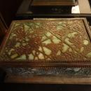 Impressive Tiffany Studios LCT Green Favrile Glass Grapevine Cigar Box