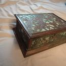 Impressive Tiffany Studios LCT Green Favrile Glass Grapevine Cigar Box