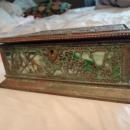 Impressive Tiffany Studios LCT Green Favrile Glass Grapevine Cigar Box