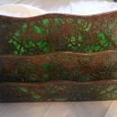 Impressive Tiffany Studios LCT Green Favrile Glass Grapevine Desk Letter Rack