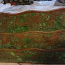 Impressive Tiffany Studios LCT Green Favrile Glass Grapevine Desk Letter Rack