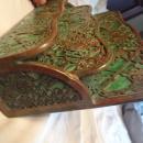 Impressive Tiffany Studios LCT Green Favrile Glass Grapevine Desk Letter Rack