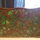 Impressive Tiffany Studios LCT Green Favrile Glass Grapevine Desk Letter Rack