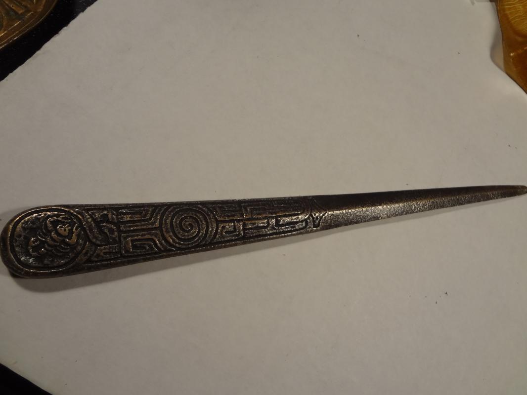 Tiffany Studios Bronze Zodiac Pattern Letter Opener