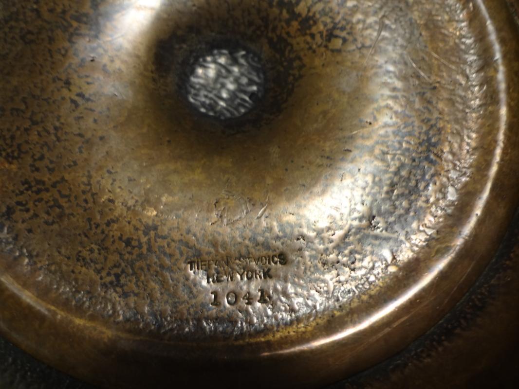 ANTIQUE TIFFANY STUDIOS BRONZE ZODIAC ART CIGARETTE ASHTRAY MATCH HOLDER SAFE