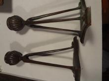 ANTIQUE Signed Bronze TIFFANY Studios 1905-1906 New York Tripod Candlesticks