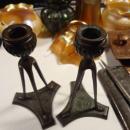 ANTIQUE Signed Bronze TIFFANY Studios 1905-1906 New York Tripod Candlesticks
