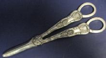 English Sterling Silver Grape Shears In The Kings Pattern
