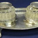2 Bottle, Sterling Silver Ink Stand