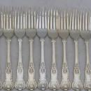 Kings Pattern Round Bowl Soup Spoons - English Sterling Silver