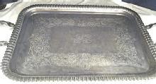 English, Sterling Silver, Large Rectangular Tray