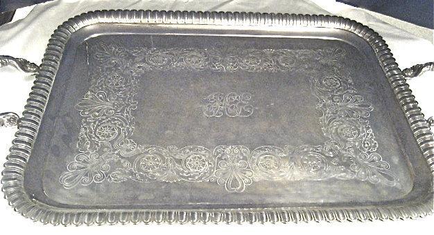 English, Sterling Silver, Large Rectangular Tray