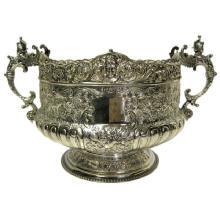 Antique English, Sterling Silver 2 handled Chased Bowl