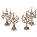 Suite Of 4 Large & Unusual Gustav Keller Sterling Silver Large Candelabra