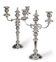 Antique English, Old Sheffield 3 Light Candelabra