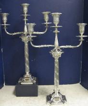 Elegant, Antique Victorian, English Pair Of 3 Light Candelabra