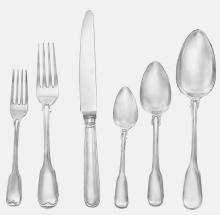 72 Piece Set, Fiddle Thread Pattern. Sterling Silver Flatware Set By George Adams