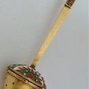 Silver Gilt & Enamel Tea Infuser. Ex Soviet Union.