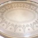 Antique Victorian, Hand Engraved, Oval Tray