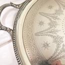 Antique Victorian, Hand Engraved, Oval Tray