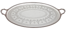 Antique Victorian, Hand Engraved, Oval Tray