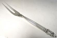 Georg Jensen Acorn Cold Meat Fork. Sterling Silver