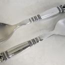 George Jensen ACORN Sterling Salad Servers. Solid Handles