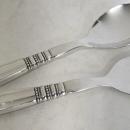 George Jensen ACORN Sterling Salad Servers. Solid Handles