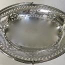 Large, Oval, Sterling Silver Basket With Swing Handle. English