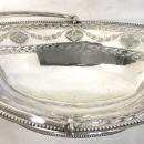 Large, Oval, Sterling Silver Basket With Swing Handle. English