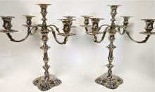 English Sterling Silver 5 Light Candelabra