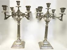 Pr. Of Jugendstil German Silver Candelabra