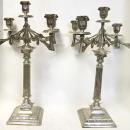 Pr. Of Jugendstil German Silver Candelabra