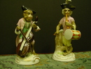 Set of 5 Meissen Style Porcelain Monkey Musician Figurines