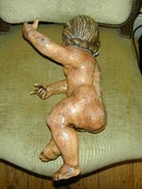 Pair of French wood polychromed Putti