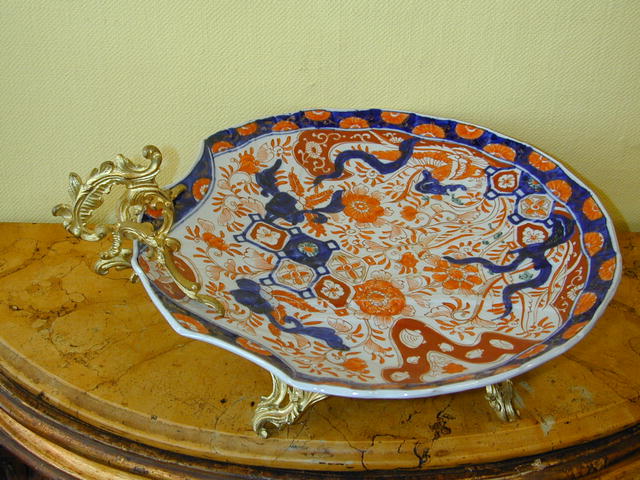 Large19th.cent.Imari &Gilt Bronze Platter