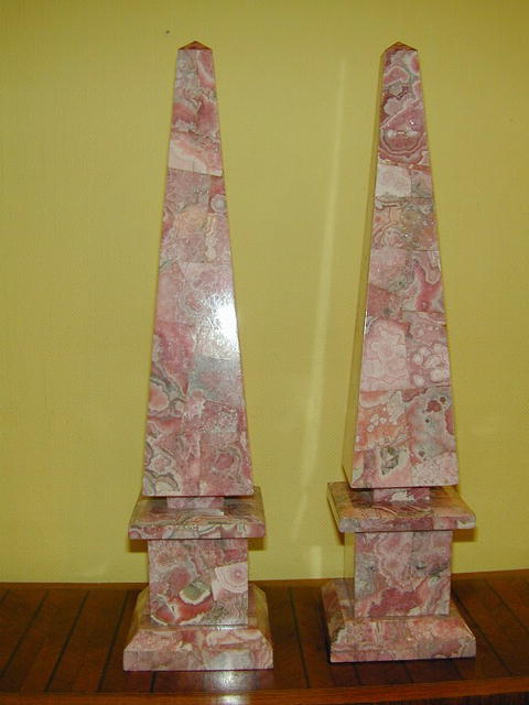 Large Pair of Rhodochrosite OBELISKS