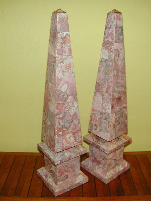 Large Pair of Rhodochrosite OBELISKS