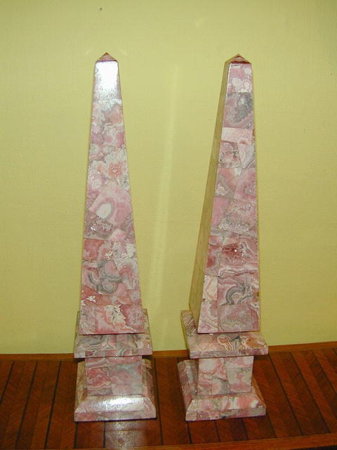 Large Pair of Rhodochrosite OBELISKS